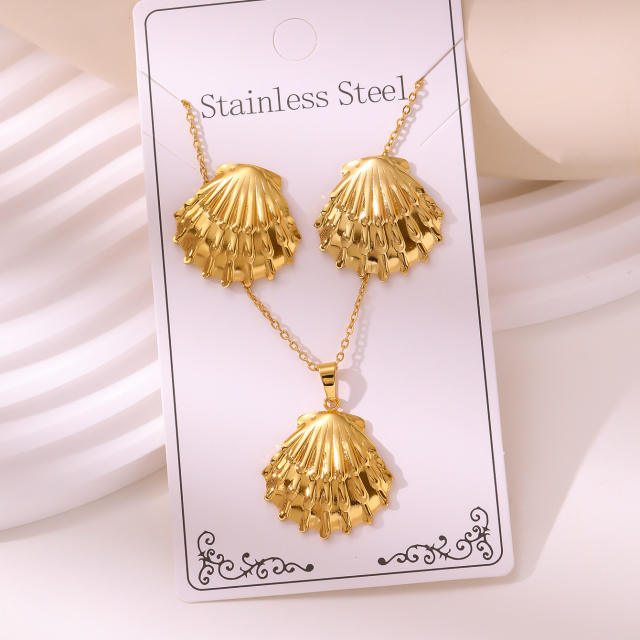 Non-Fading Stainless Steel Gold-Plated Jewelry stainless steel necklace set