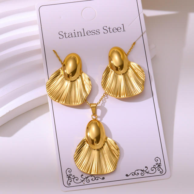 Non-Fading Stainless Steel Gold-Plated Jewelry stainless steel necklace set