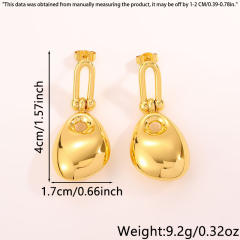 U shape smooth bag design stainless steel earrings