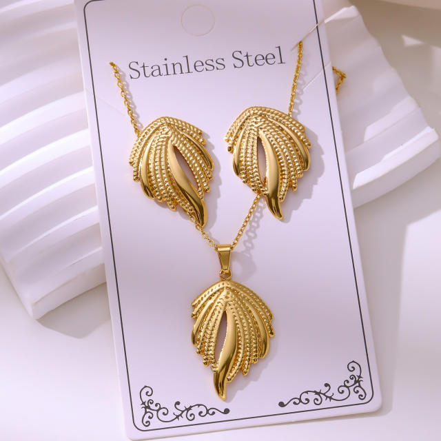 Non-Fading Stainless Steel Gold-Plated Jewelry stainless steel necklace set