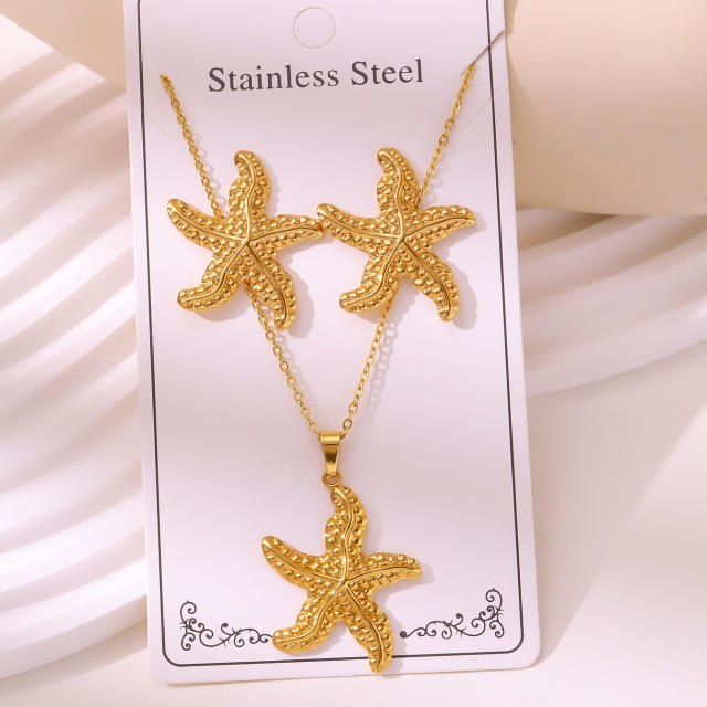 Non-Fading Stainless Steel Gold-Plated Jewelry stainless steel necklace set