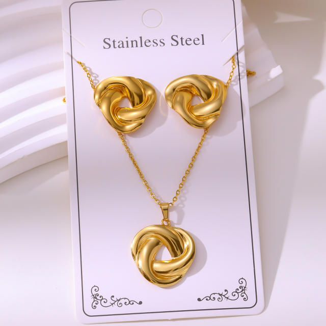 Non-Fading Stainless Steel Gold-Plated Jewelry stainless steel necklace set