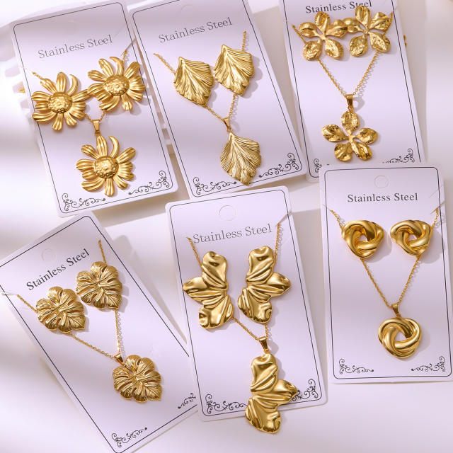 Non-Fading Stainless Steel Gold-Plated Jewelry stainless steel necklace set