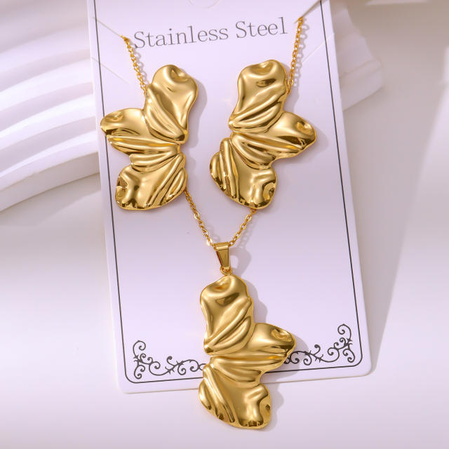 Non-Fading Stainless Steel Gold-Plated Jewelry stainless steel necklace set