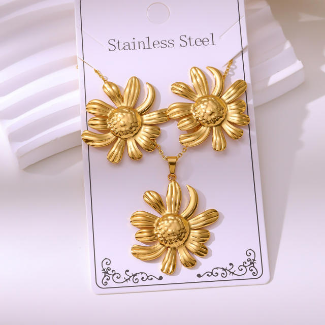 Non-Fading Stainless Steel Gold-Plated Jewelry stainless steel necklace set