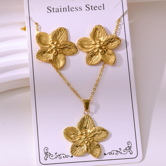 Non-Fading Stainless Steel Gold-Plated Jewelry stainless steel necklace set