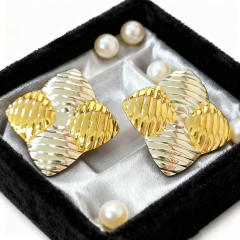 Hot sale big size square shape mix color stainless steel earrings