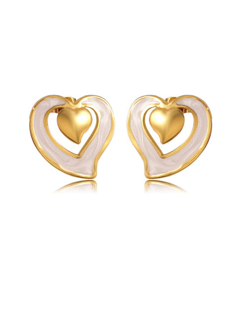 18KG drop shape crystal stainless steel earrings studs