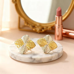 Hot sale big size square shape mix color stainless steel earrings