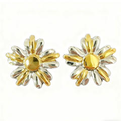 Popular mix color sunflower stainless steel earrings