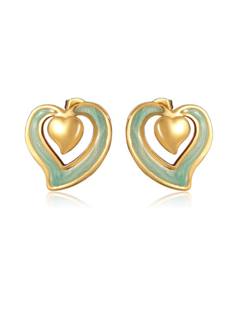 18KG drop shape crystal stainless steel earrings studs