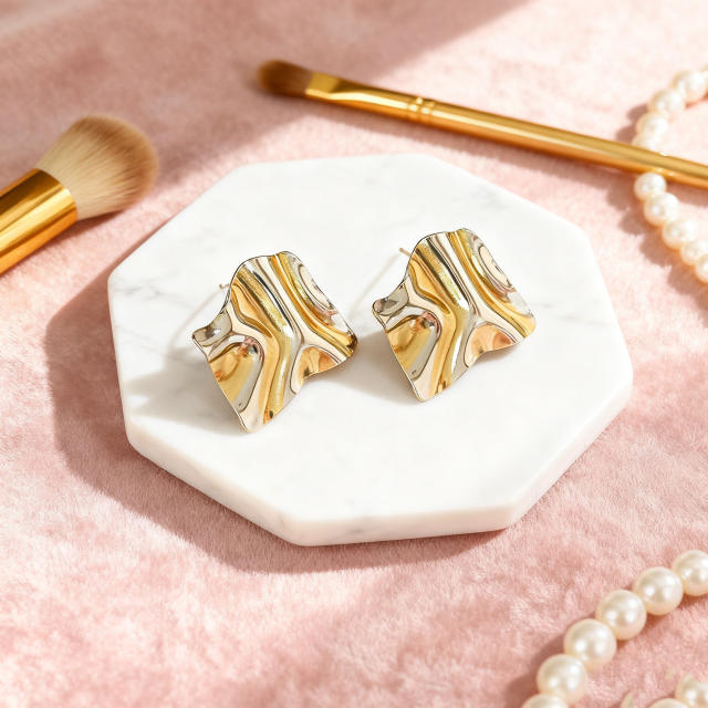 Stainless Steel Irregular Earrings mix color stainless steel earrings