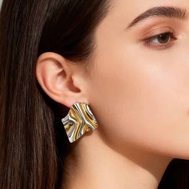Stainless Steel Irregular Earrings mix color stainless steel earrings