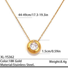 Dainty geometric pendant diamond necklace stainless steel necklace
