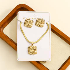 Easy match heart design stainless steel necklace earrings set