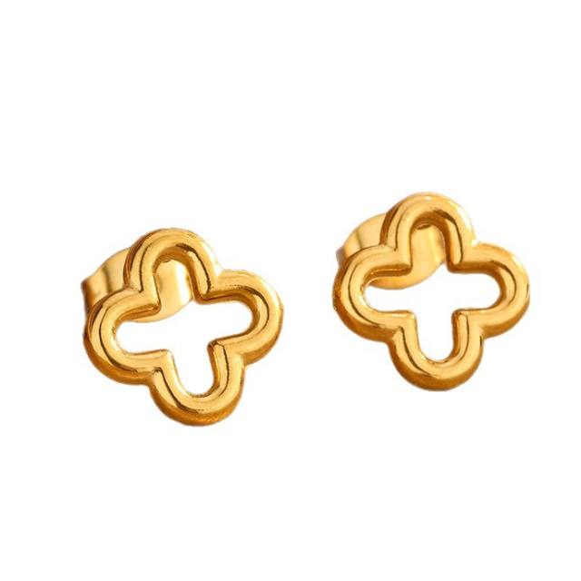 New Stainless Steel Four-Leaf Clover Bracelet Necklace stainless steel necklace set