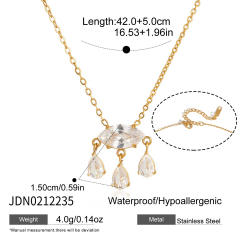 White Zircon Necklace for Women stainless steel necklace