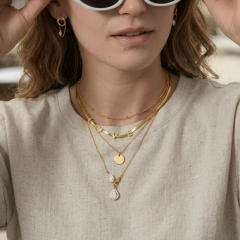 Elegant Titanium Steel Zircon Necklace drop pendant stainless steel necklace diamond necklace