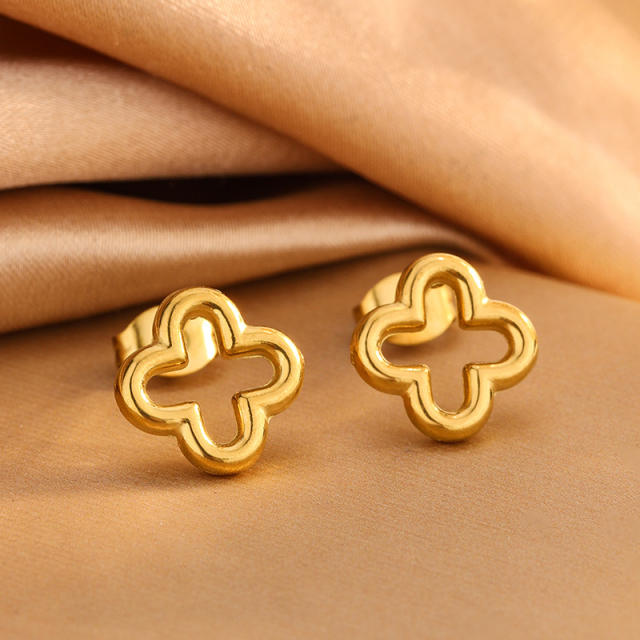 New Stainless Steel Four-Leaf Clover Bracelet Necklace stainless steel necklace set