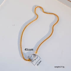 Hiphop personality heart pendant stainless steel necklace stackable necklace