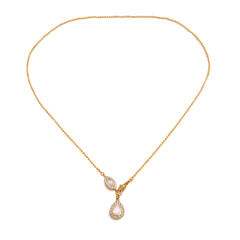 Elegant Titanium Steel Zircon Necklace drop pendant stainless steel necklace diamond necklace