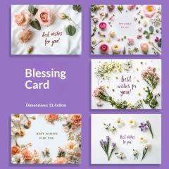 English Blessing Cards Holiday Thank You Gifts Wall Floral Decorations Message Cards Small Cards 100pcs pack