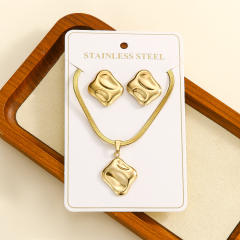Easy match heart design stainless steel necklace earrings set