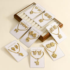 Unique Baroque Glass Bead Pendant Necklaces easy match stainless steel necklace set
