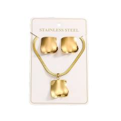 Easy match heart design stainless steel necklace earrings set