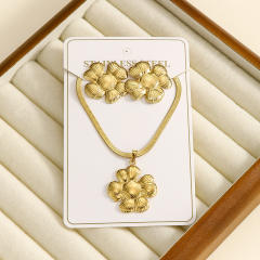 Unique Baroque Glass Bead Pendant Necklaces easy match stainless steel necklace set