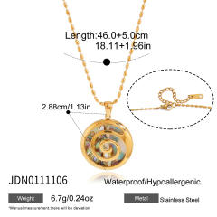 Summer beach Abalone pendant stainless steel necklace