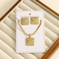 Unique Baroque Glass Bead Pendant Necklaces easy match stainless steel necklace set
