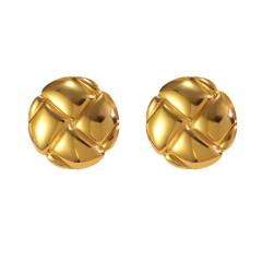 New Asymmetrical Round Earrings Simple Retro stainless steel earrings studs