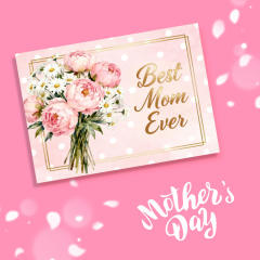 100pcs pack pink color flower mother's day gift card jewelry card