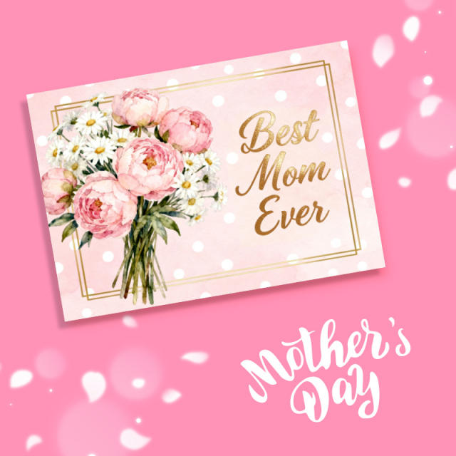 100pcs pack pink color flower mother's day gift card jewelry card