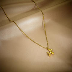 Dainty multi pendant stainless steel necklace
