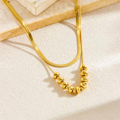 Dainty multi pendant stainless steel necklace