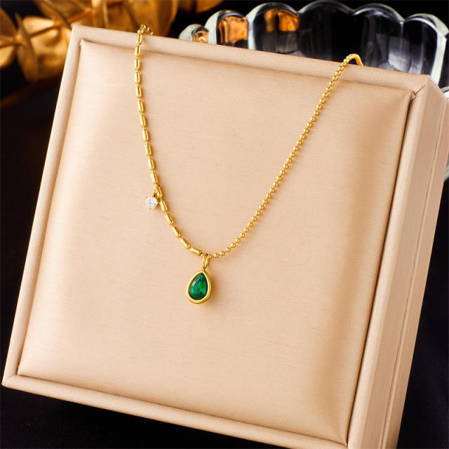 Dainty multi pendant stainless steel necklace