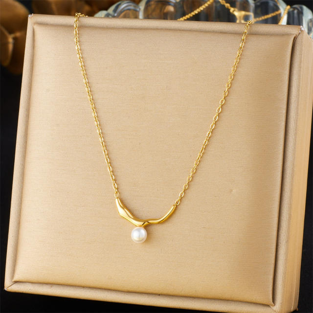 Dainty multi pendant stainless steel necklace
