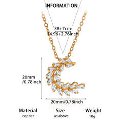Dainty diamond flower heart cross pendant real gold plated necklace