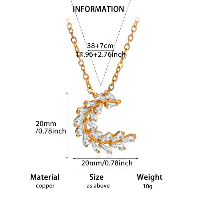 Dainty diamond flower heart cross pendant real gold plated necklace