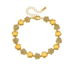 Delicate diamond star flower stainless steel bracelet