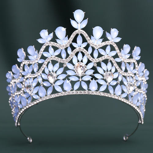 Luxury Crystal Large Crown Elegant Bridal Tiara Retro Baroque Style Dress Crown