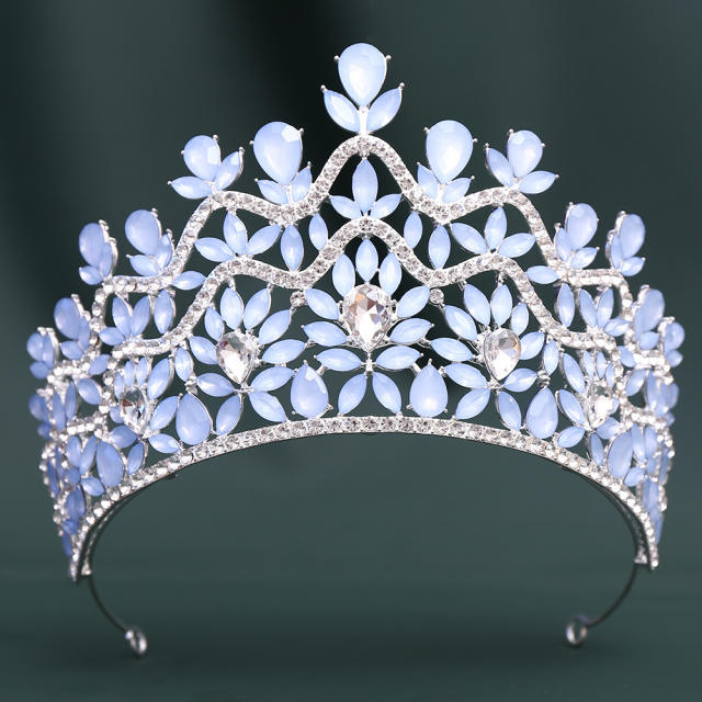 Luxury Crystal Large Crown Elegant Bridal Tiara Retro Baroque Style Dress Crown