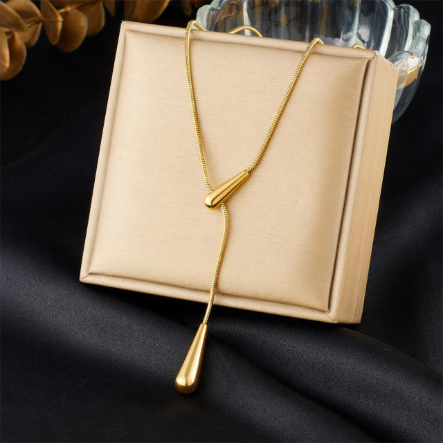Dainty multi pendant stainless steel necklace