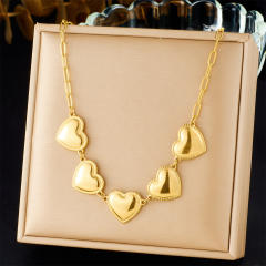 Dainty multi pendant stainless steel necklace