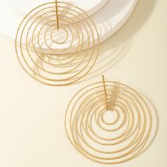 Big size multi layer circle alloy earrings for women