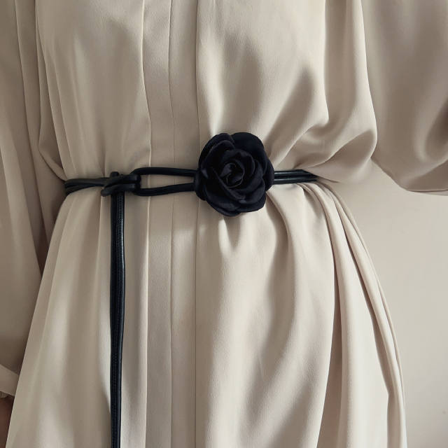 Women's Leather Rope Thin Decoration dress Tight Waist Matching Skirt Summer New High-end Waist Chain Long Small Belt