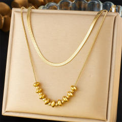 Dainty multi pendant stainless steel necklace