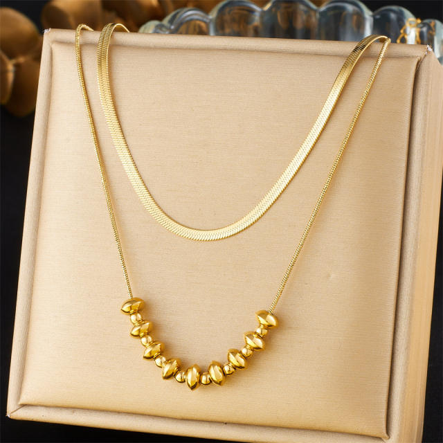 Dainty multi pendant stainless steel necklace